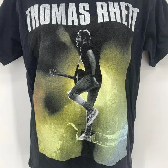 Thomas Rhett NWT Women's Black Crew Neck Short Sleeve Graphic Tee Size XS - Picture 2 of 4